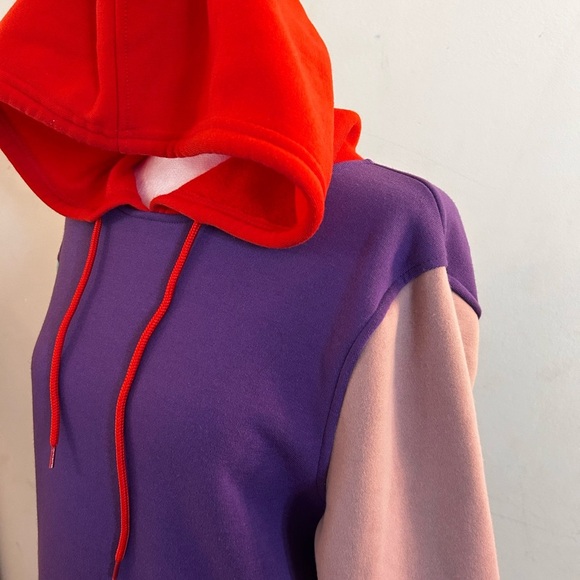 Brooklyn Cloth Colorblock Hoodie with Red and Purple Accents Small - Picture 2 of 8
